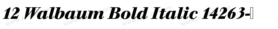 12 Walbaum Bold Italic 14263字体转换